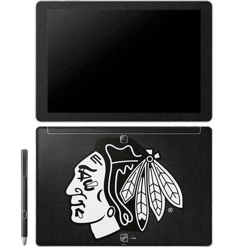 NHL Chicago Blackhawks Black Background Galaxy Book 12in Skin